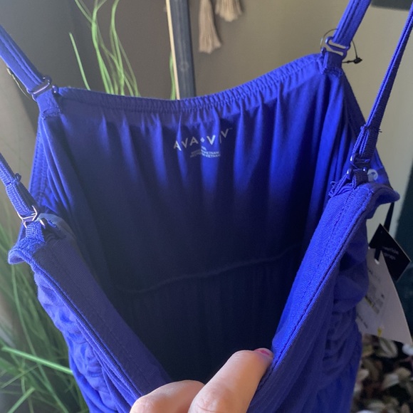 Ava & ViV purplish blue jumper with pockets adjustable straps - Picture 9 of 16